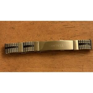 Vintage Black‎ & Silver Stainless Steel Engraved Men's ID Bracelet "Campbell"